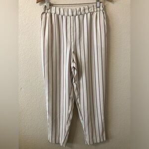 Anthropologie the Essential Pull-On Trouser in White & Red Blue Stripes - Small
